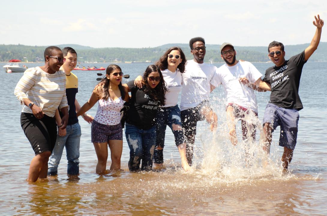 Residents playing in the water at Dominion Beach