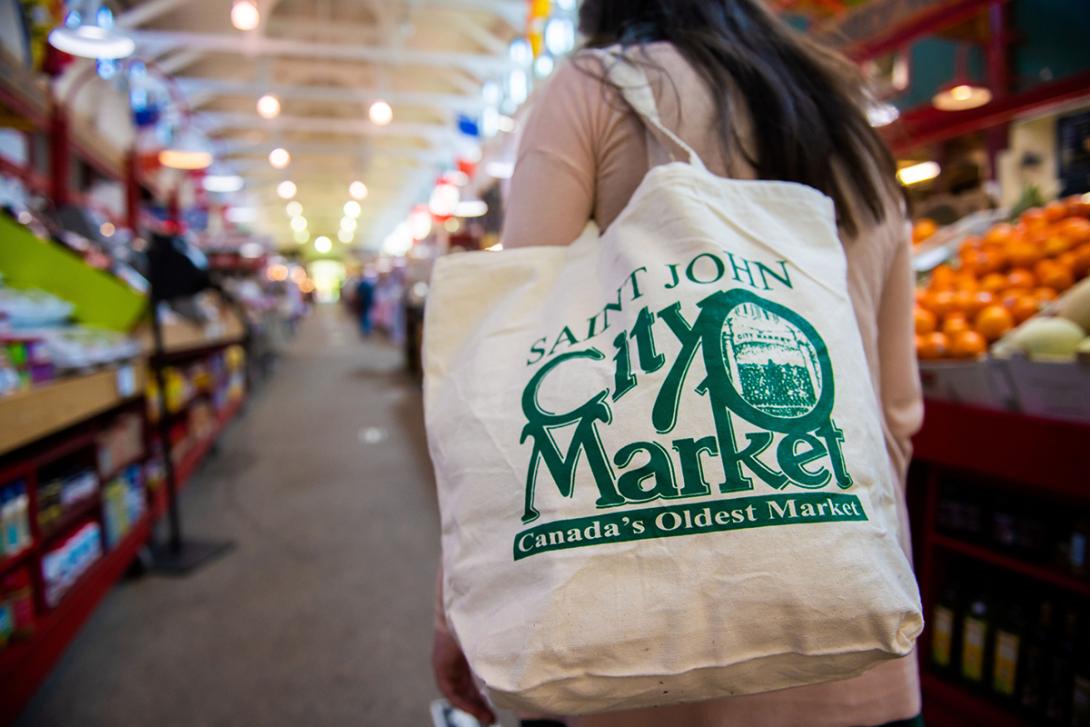 Someone shopping at Saint John City Market